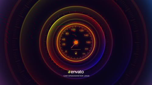 Futuristic Neon Speedometer Logo Reveal