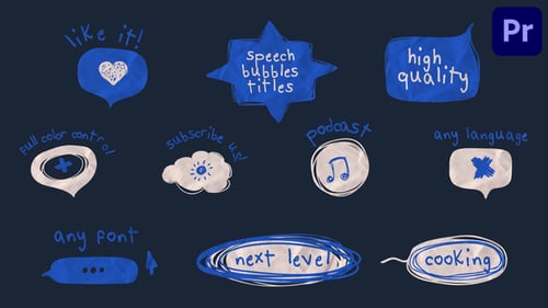 Animated Hand-Drawn Speech Bubble Titles Pack