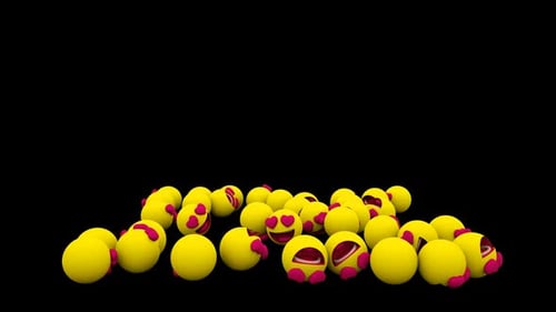 Modern 3D Love Emojis Falling Animation