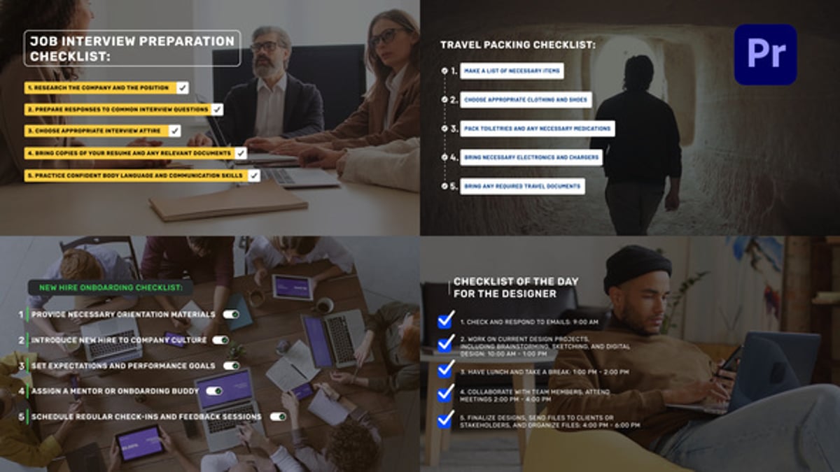 Clean Animated Checklist Overlays for Presentation Videos, Titles ft ...