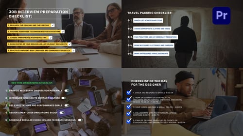 Lista de verificación de títulos para Premiere Pro