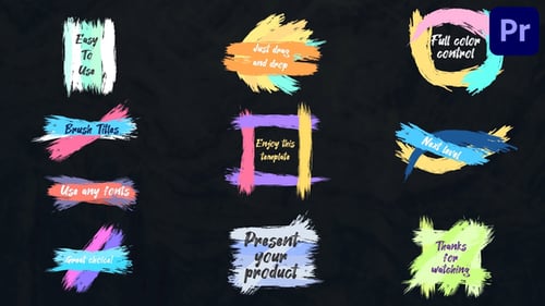 Colorful Brush Strokes Titles for Premiere Pro