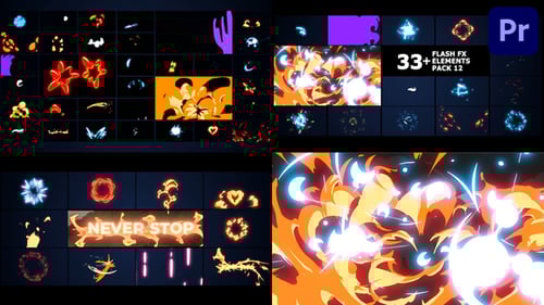 Hand-Drawn 2D Flash FX Elements Pack for Dynamic Action Videos