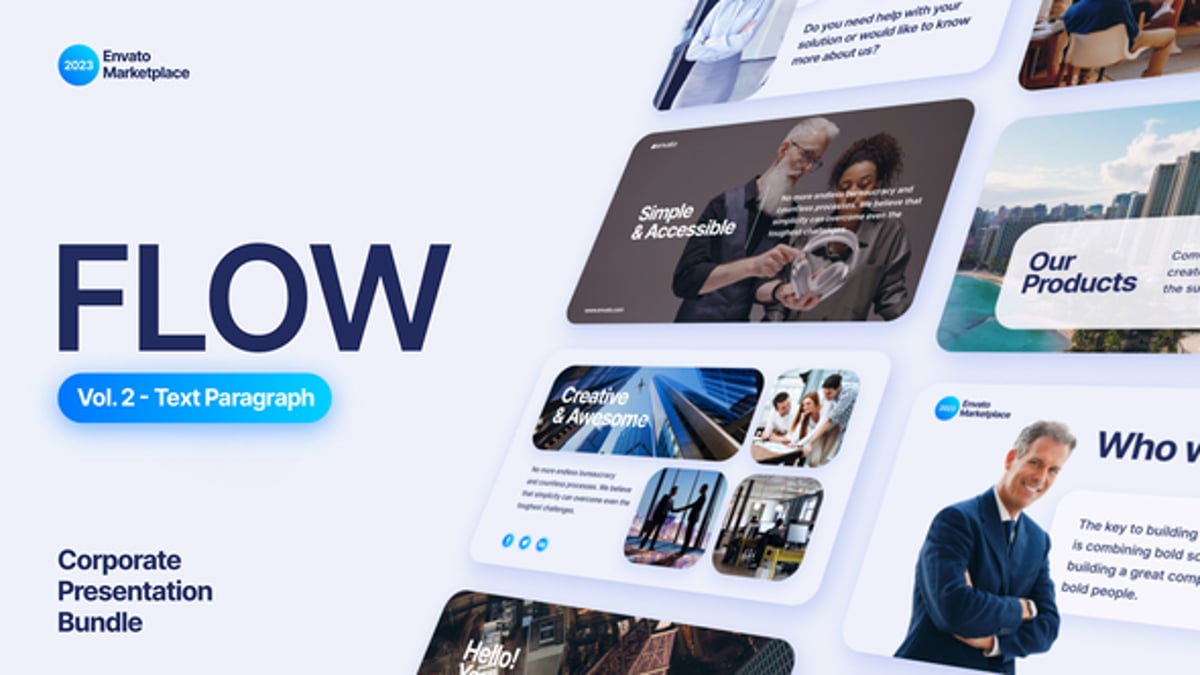 Flow - Text Paragraph Scenes Pack, Titles ft. blog & branding - Envato