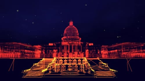 Capitol Hill Starry Night with Clouds