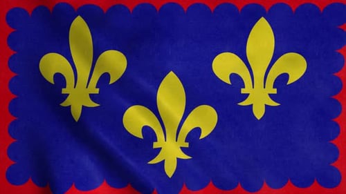 Animated French Royal Fleur-de-lis Flag Waving