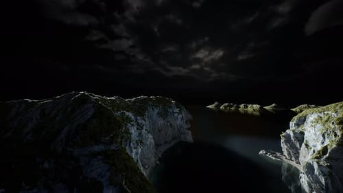 Fjord with Dark Storm Clouds