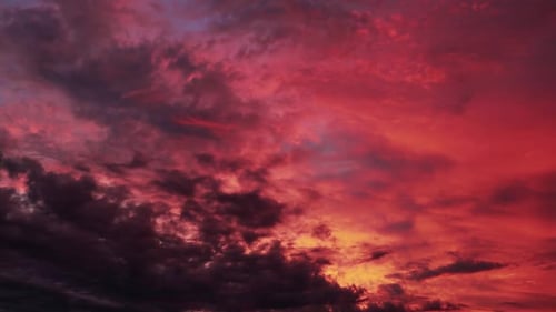 Dramatic Red Clouds Moving in a Stunning Time Lapse