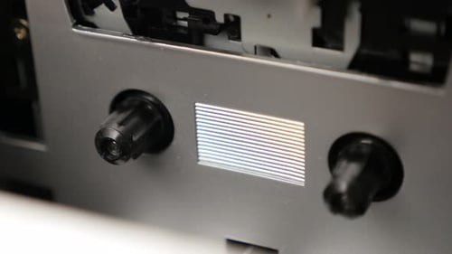 Close Up of Cassette Tape Player Interior