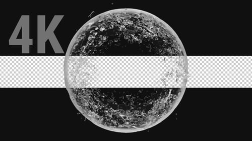 Water Splash Circle Reveal Element with Alpha Channel