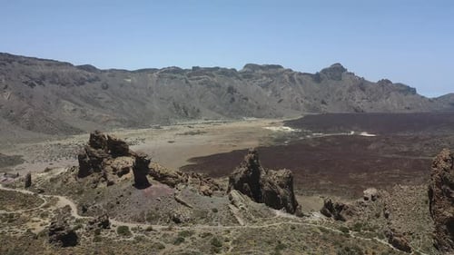 Tenerife, lunar landscape in the crater of the Teide volcano.