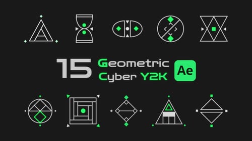 Geometric Shapes Cyber Y2K