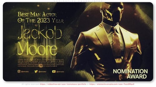 Prestigious Golden Award Ceremony Intro with Elegant Titles