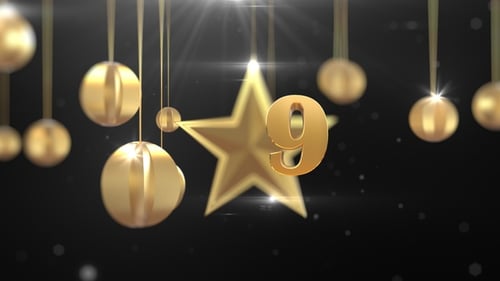 Elegant Golden Star Countdown with Ornaments