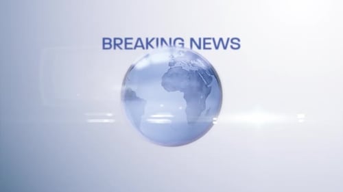 Modern Globe Broadcast Intro with Breaking News Text Reveal