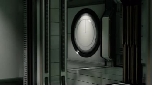 Futuristic Sci-Fi Automatic Door Opening Animation