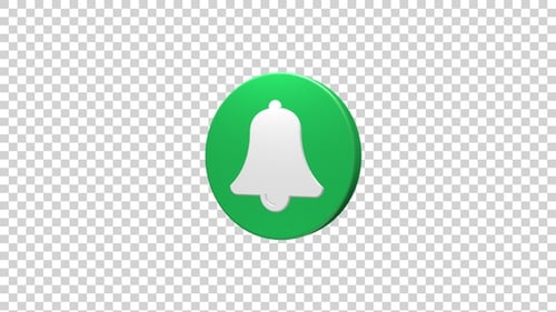 3D Bell Notification Icon Rotating Animation