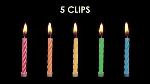 Realistic Burning Birthday Candles Animation Pack with Alpha