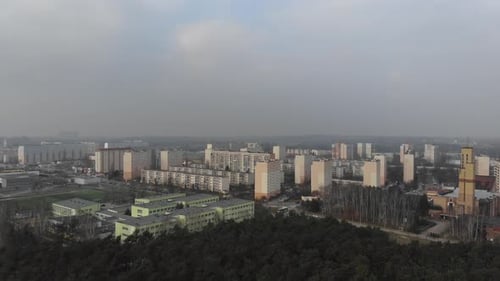 Aerial View of City With Residential Buildings