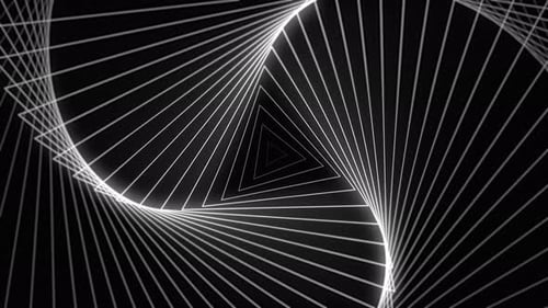 Abstract Glowing Geometric Triangle Tunnel Animation Background