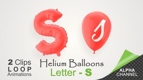 Red Letter S Foil and Latex Balloon Animation