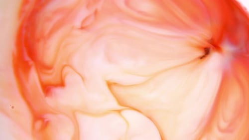 Footage, Ink in Water, Red and Orange Ink Reacting in Water Creating Abstract Background