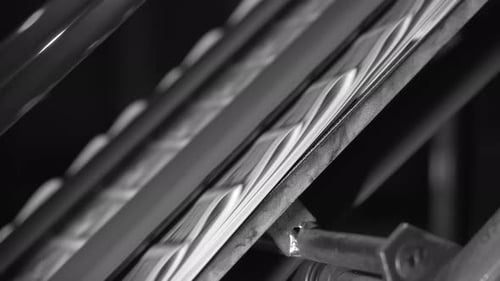 Printed Paper Newspapers Move Along Conveyor