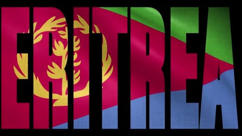 Eritrea National Flag Waving Through Text Reveal