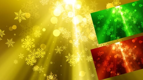 Golden Snowflakes and Bokeh Particles Winter Holiday Background