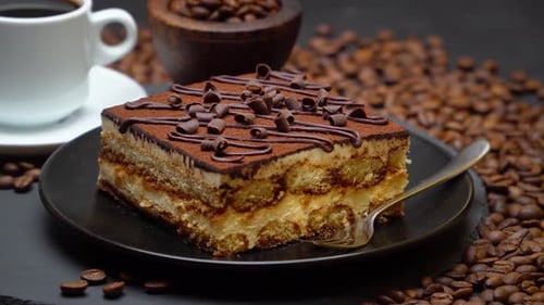 Tiramisu, Coffee, and Coffee Beans