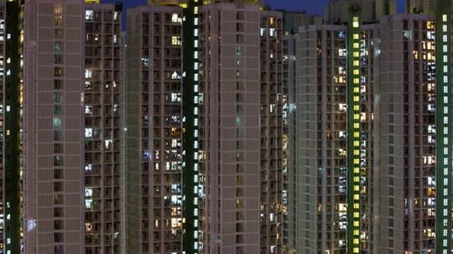 Times lapse of apartment building at night