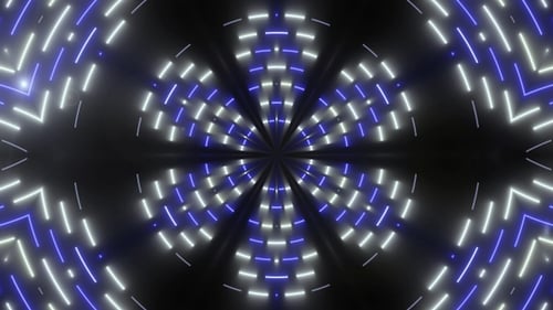 Seamless Looping Futuristic Neon Light Tunnel Background