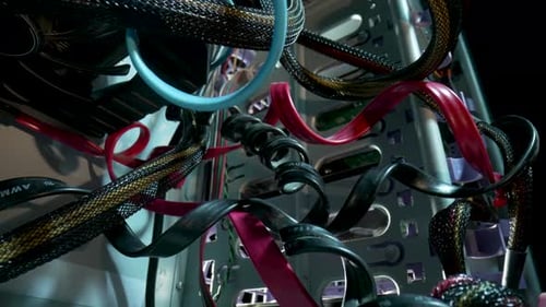 Inside a Computer, Colorful Electrical Cables
