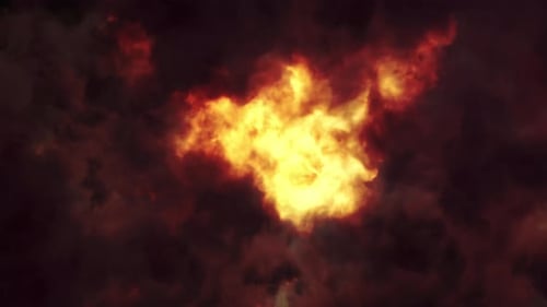 Feuerausbruch mit Rauchschleife 4K