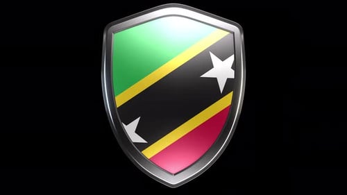 Saint Kitts And Nevis Emblem Transition with Alpha Channel - 4K Resolution