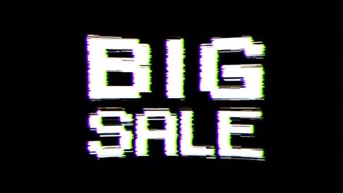 Glitch Text Animation: Cyber Monday and Big Sale