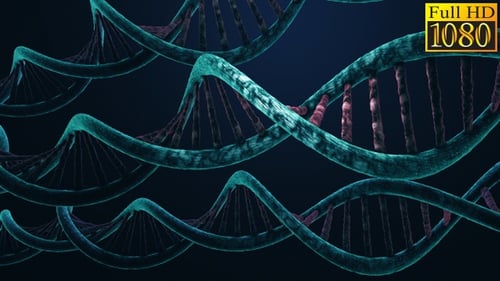 Animated DNA Helix Genetic Science Background