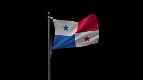 Realistic Waving Panama National Flag