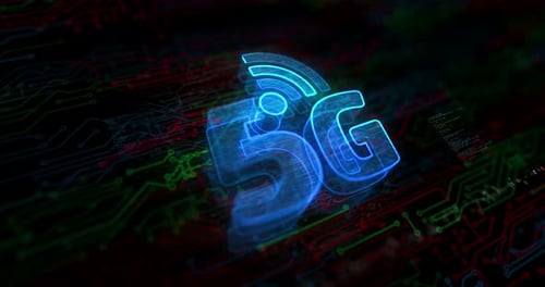 Futuristic 5G Network Circuit Technology Background