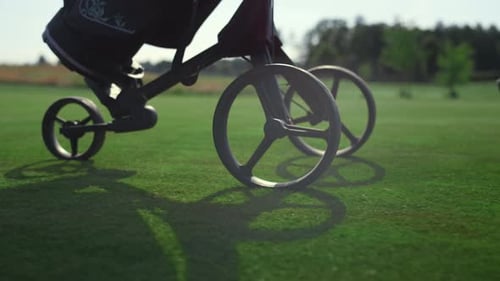 Golf Bag Rolling on the Golf Course