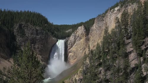 4K Waterfall In Yellowstone Park