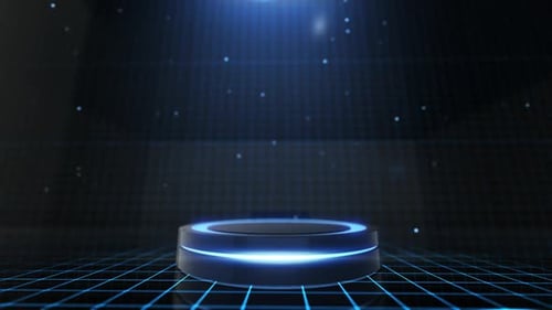 Plattform mit Grid-Hintergrund, geloopt
