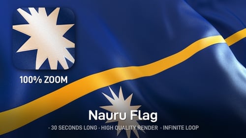 Realistic Waving Flag of Nauru Animation