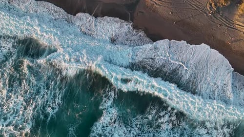 Background Textured Sea Storm aerial view 4 K