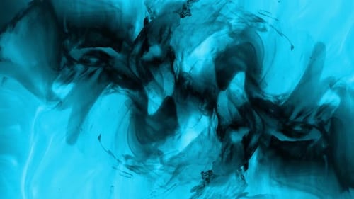 Schwarzer Cyan-Farbintenrauch-Hintergrund Animation