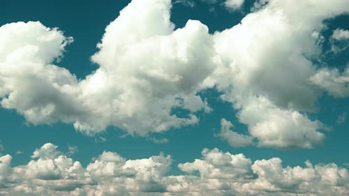 Cloudy Sky With Fluffy Clouds