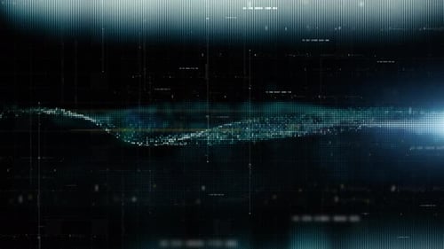 Abstract Flowing Data Matrix and Particles Simulation HUD Background 02