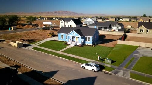 Aerial View of a Suburban Residential Area
