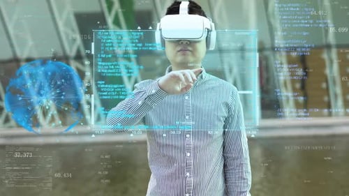 Vr Virtuelle Realität Intelligente Brille Virtuelle Science-Fiction-Bildschirmcode-Demonstration