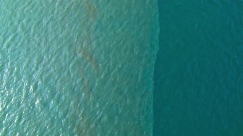 4K, Sea waves on the beautiful aerial view drone. Flight over sea.